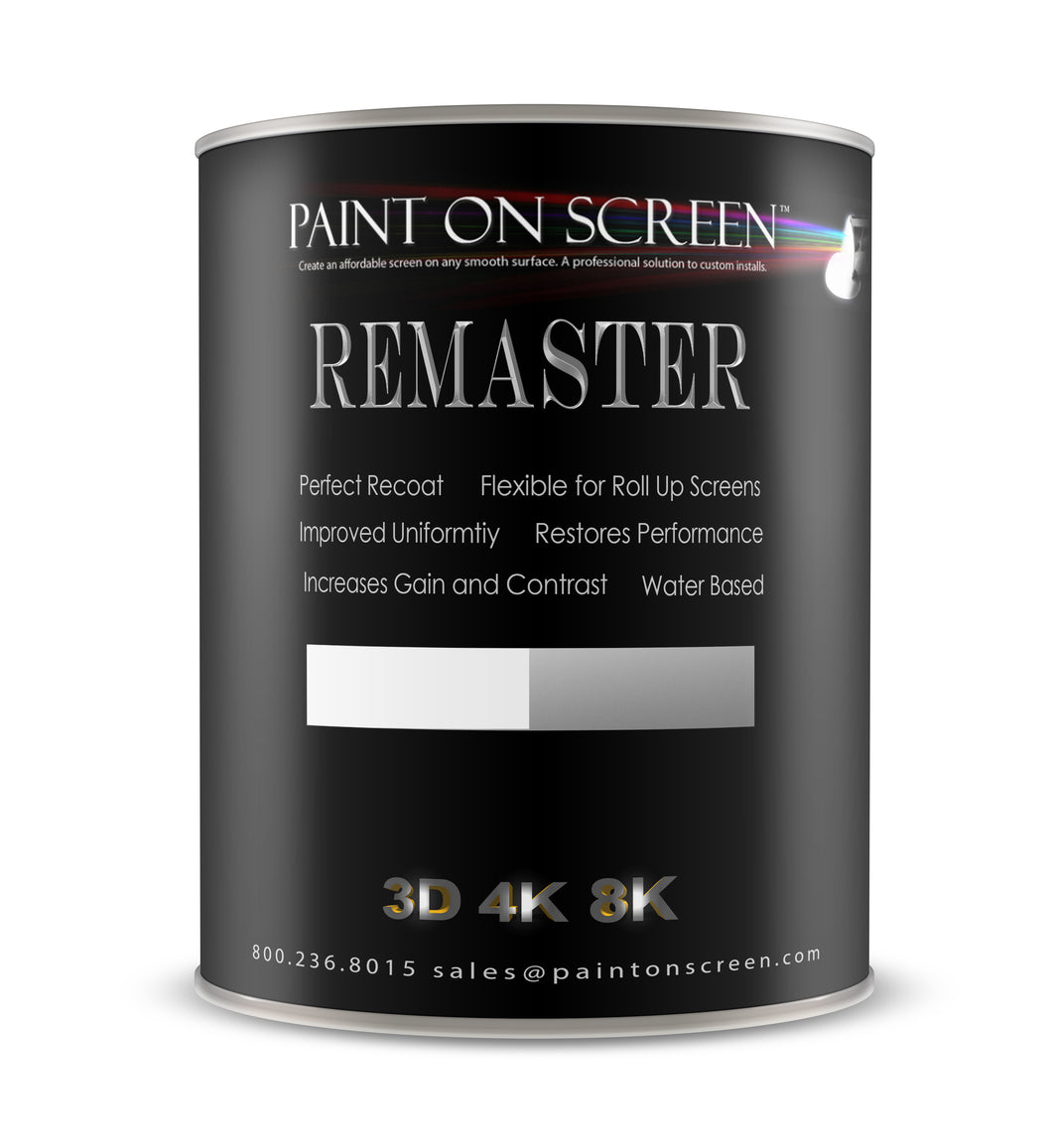 Projector Screen Paint - Remaster Vinyl Screen - Restore and Renew - Grey -  Gallon - Paint on Screen POS-G00RMSTRG